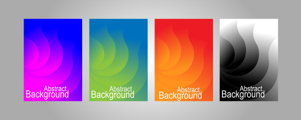 宣传册模板布局，蓝色，橙色，紫色，黑色封面设计，传单，杂志-矢量图像。图片下载