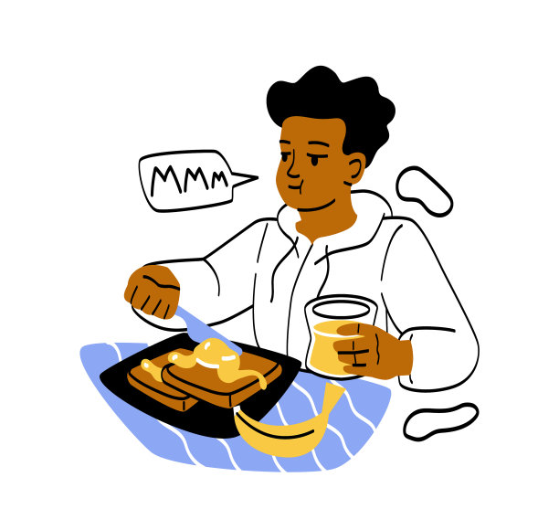 孩子吃早餐或午餐的概念图片下载