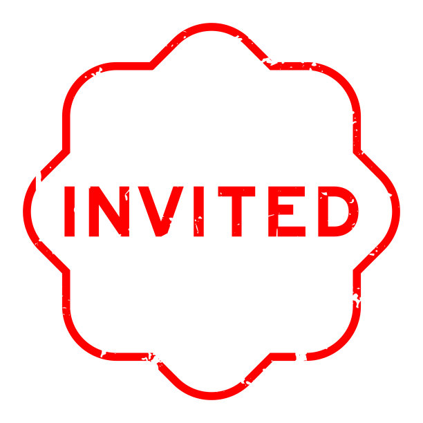 垃圾红色邀请字橡胶印章白色背景图片下载