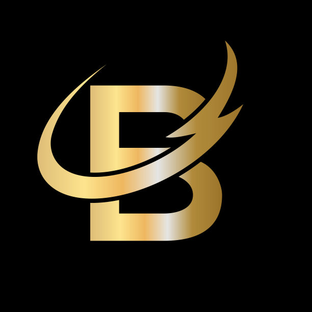 豪华首字母B金色金色的标志设计图片下载