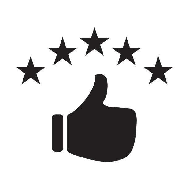 手与大拇指和星星评级图标矢量图形设计，徽标，网站，社交媒体，移动应用程序，UI图片下载
