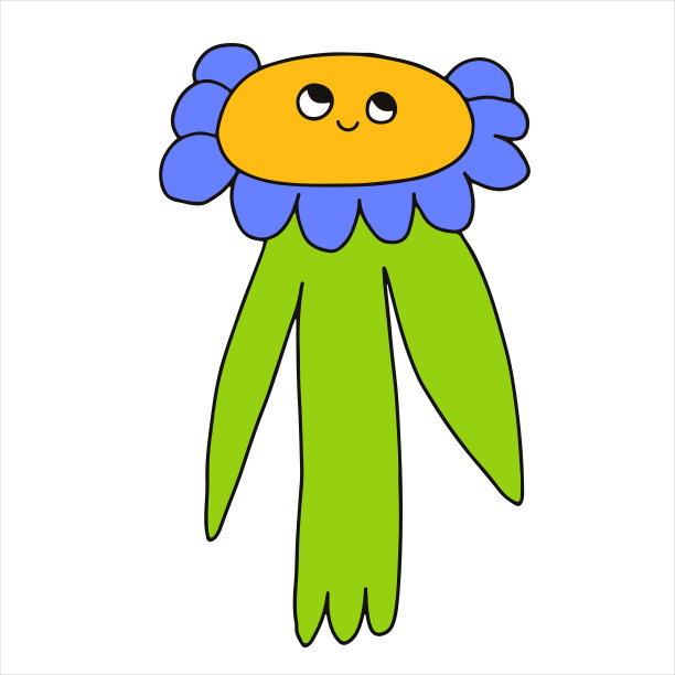 矢量字符-带有脸的复古花朵。嬉皮的花。迷幻儿童核心70和80年代。标志为有机公司，花店，花园，农场。纹身模板。古怪的孤立的花卉标志贴纸。幼稚的家伙图片下载