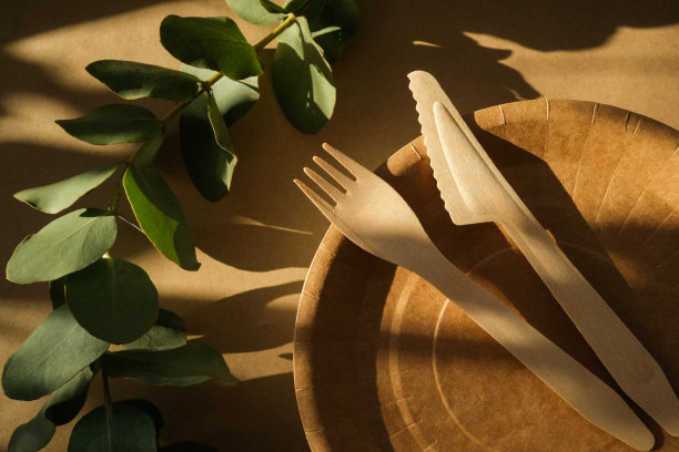 一次性木制餐具。环保旅游餐具图片下载