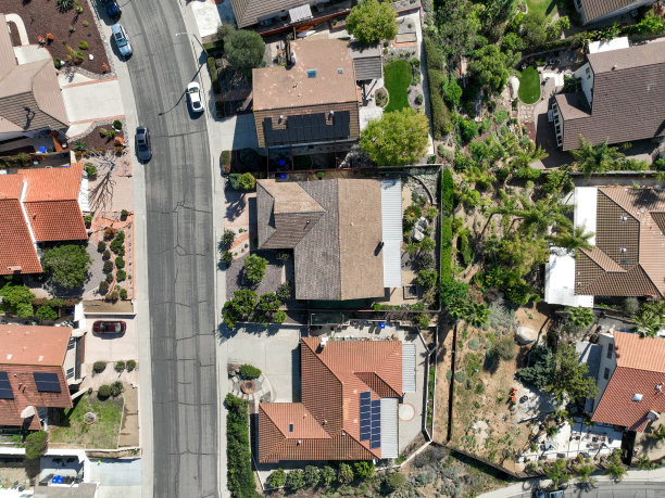 俯瞰美国南加州中产阶级社区图片下载