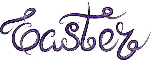 复活节快乐。用油漆、墨水笔刷手写的书法文字。图片下载