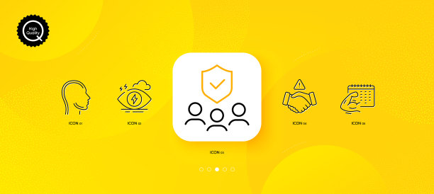 强调，不要握手和头部的最小线条图标图片下载