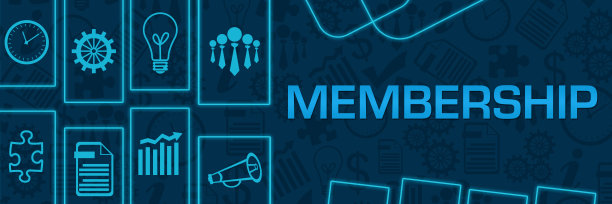 会员蓝色霓虹商业形状水平图片下载