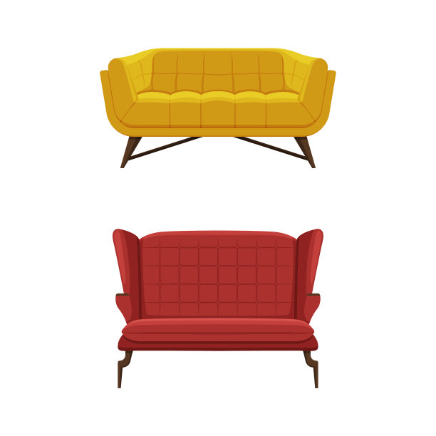 一套舒适的沙发室内设计元素图片下载