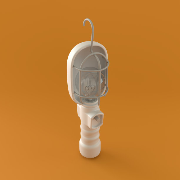 橙色背景上的单色商店灯，3d渲染图片下载