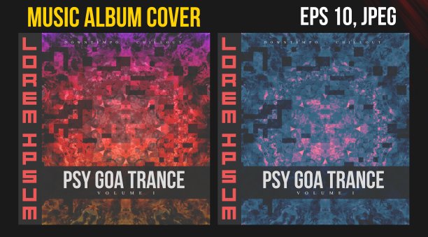 音乐专辑封面的网页展示。CD封面与黑胶唱片矢量设计。图片下载