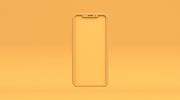 智能手机空白黄色3D显示图片下载
