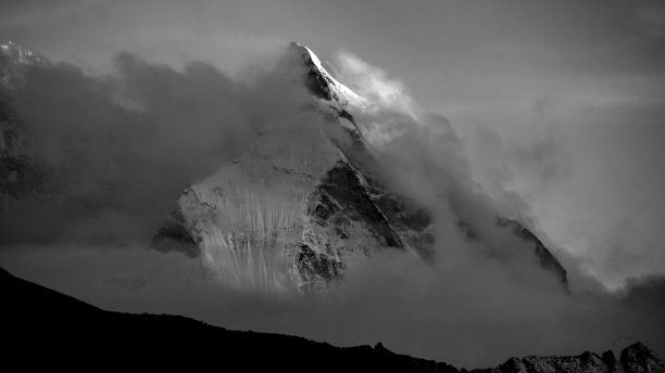 从空中俯瞰春天的喜马拉雅山图片下载
