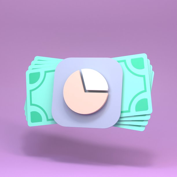 以美元为背景的增长图表。3 d渲染。图片下载