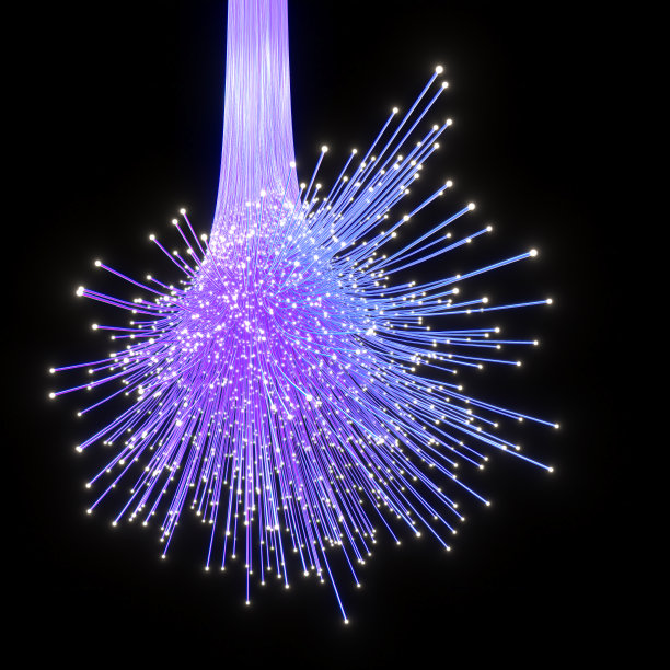 光纤为黑色。图片下载