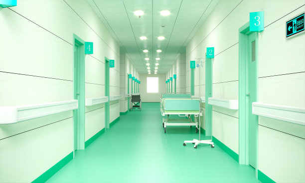 医院内部走廊。图片下载