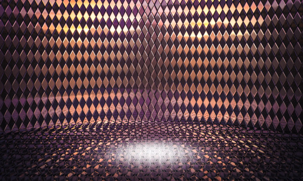 抽象几何背景与金和紫色菱形。图片下载