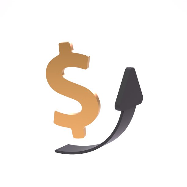 美元符号和增长。存款价格增长的概念。3 d渲染。图片下载