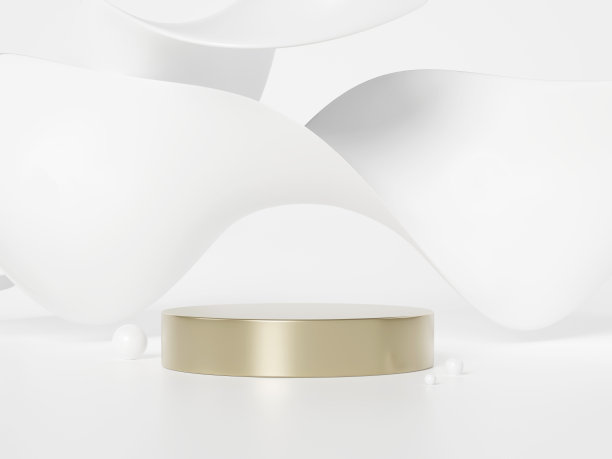 3d插图的底座与棕色的粉底霜，展示美容和化妆品产品。图片下载