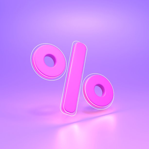 一个角度百分号的3D模型。3 d渲染插图。图片下载