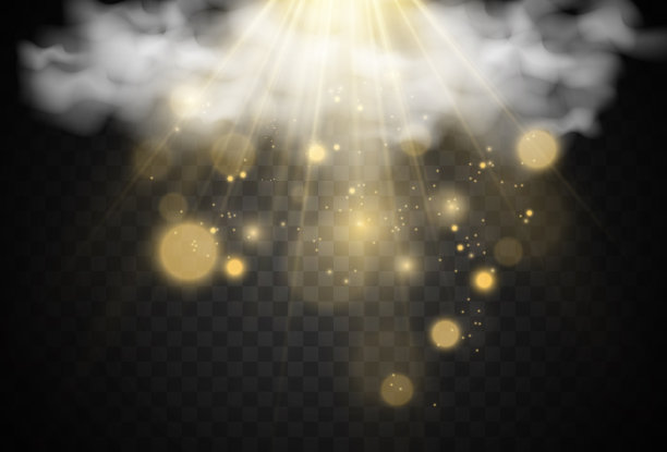 明亮美丽的火花在透明的背景。图片下载