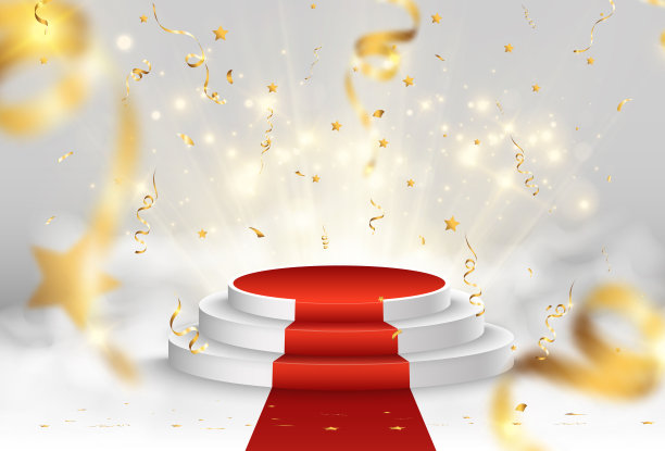 矢量插图为获奖者。表彰得奖者的台子或平台。图片下载