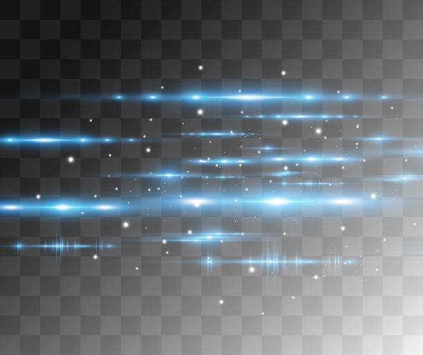 浅蓝色矢量特效。在黑暗的背景上闪耀着美丽明亮的线条。图片下载