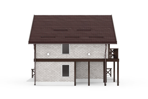 现代白砖家庭小屋。3d渲染图片下载