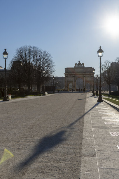 卢浮宫附近的杜伊勒里花园，绿树成荫图片下载