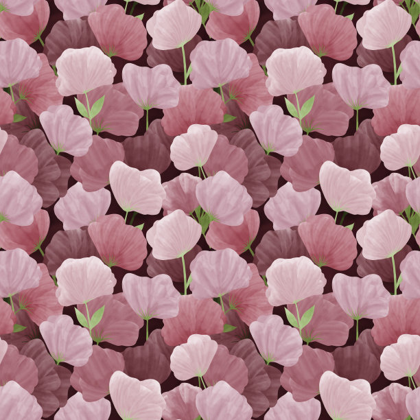 无缝的粉红色野花堆叠图案图片下载