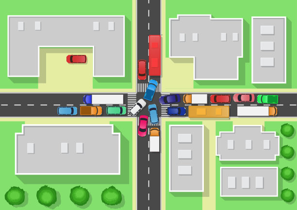 交通拥堵俯视图图片下载