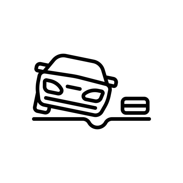 壶穴上道路行驶。被轮。车祸图标。矢量符号在简单的风格孤立在白色背景。图片下载