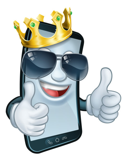 手机酷王竖起大拇指卡通吉祥物图片下载