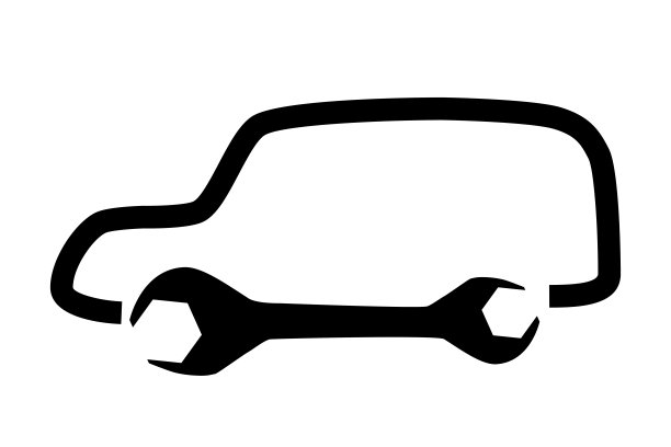 简单的矢量剪影汽车修理符号图片下载