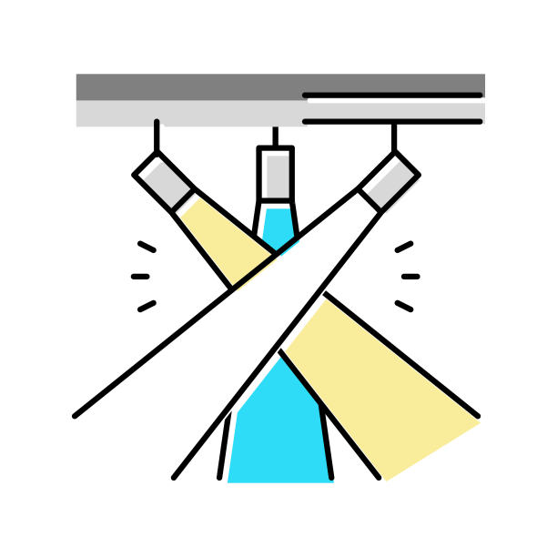 夜总会照明设备彩色图标矢量插图图片下载