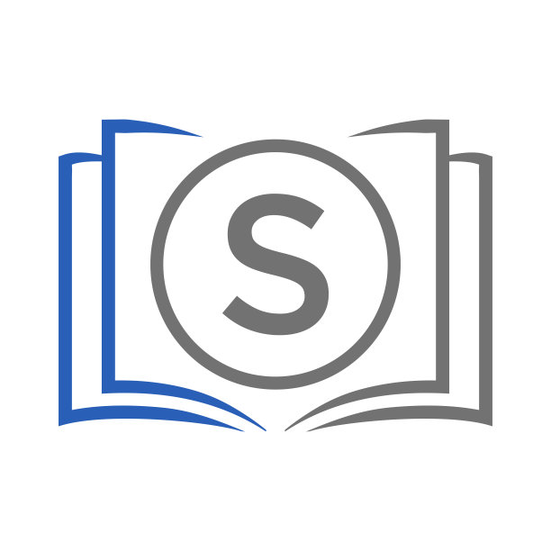 字母S模板上的教育标志。开卷标志上的S字母，最初的教育标志概念模板图片下载