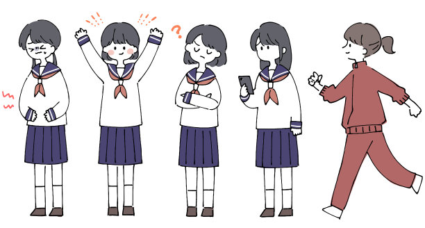 一个粗糙的触摸高中女孩的插图图片下载