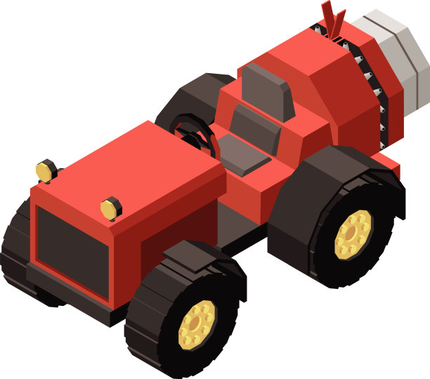 果园农业汽车等距组成图片下载