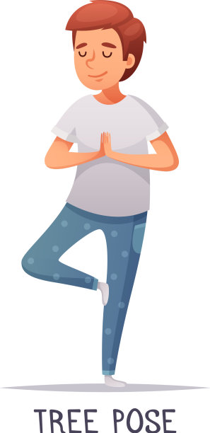 瑜伽树姿势组成图片下载