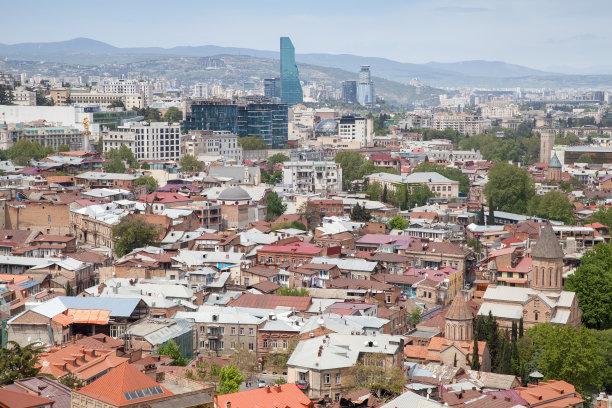 格鲁吉亚第比利斯鸟瞰图，户外照片图片下载