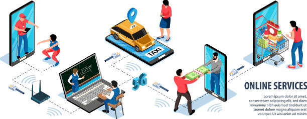 在线服务信息图表集图片下载