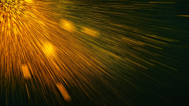 摘要模糊背景金色径向火花黑色。图片下载