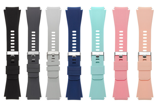 硅胶表带为智能手表，在白色背景上隔离，拼贴图片下载
