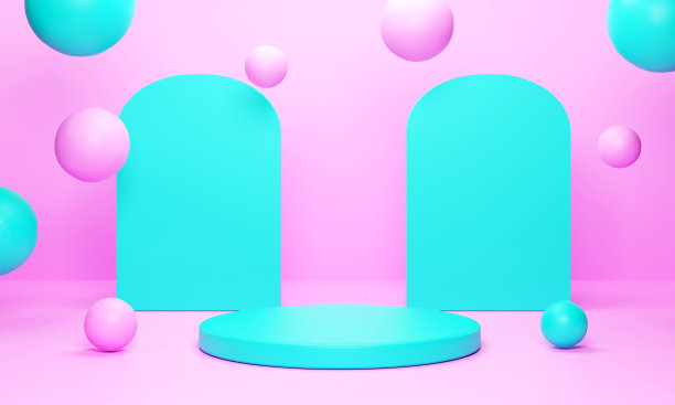 抽象的产品展示平台，用球体支撑图片下载