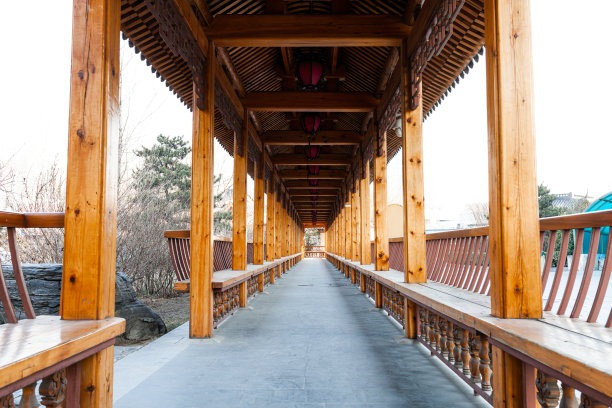 中国古代风格的走廊图片下载