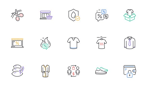 浴衣，钱包和剪刀线图标的网站，印刷。为设计。向量图片下载