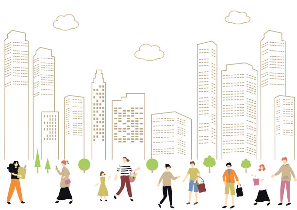 生活方式人们在城市和建筑图片下载