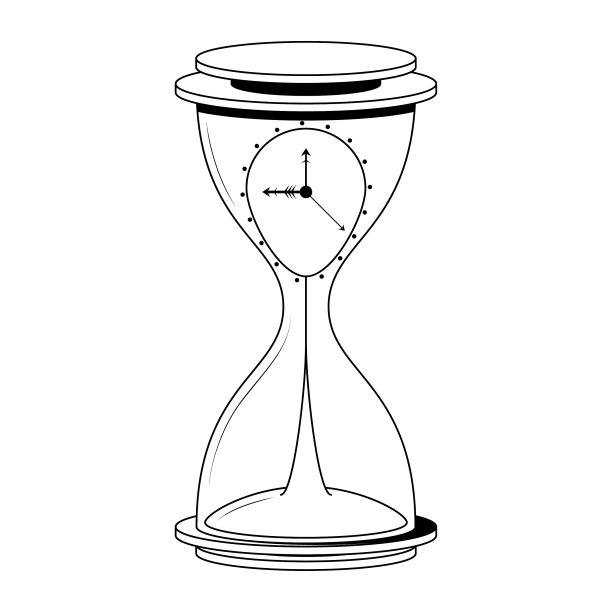 手绘沙漏时钟沙涂鸦概念矢量设计轮廓风格在白色背景孤立轮廓图片下载