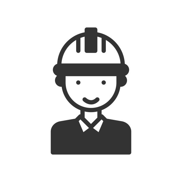 矢量工程师固体图标，人和工程画板64x64像素，孤立的白色背景图片下载