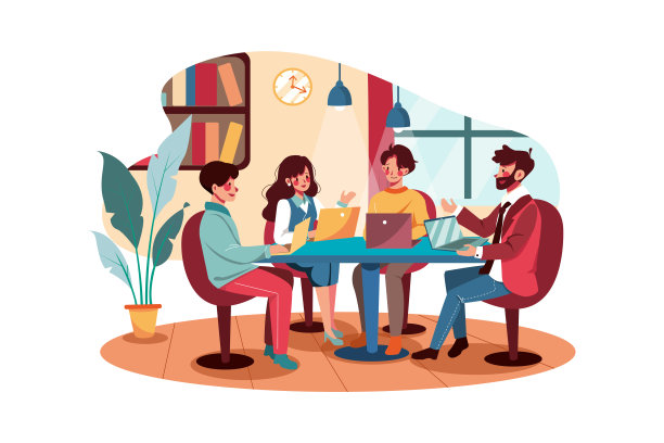 商务人士在办公室开会图片下载