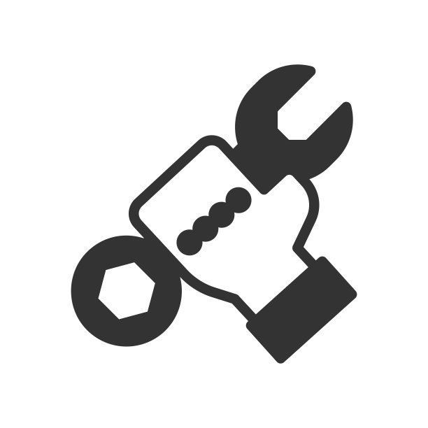 矢量服务固体图标，服务和维护画板64x64像素，孤立的白色背景图片下载